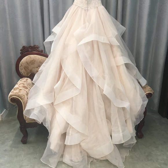 NEW Eddy K Wedding Dress, Blush Swarovski Ballgown Princess, Size 10 Reg $4999 - Picture 7 of 11